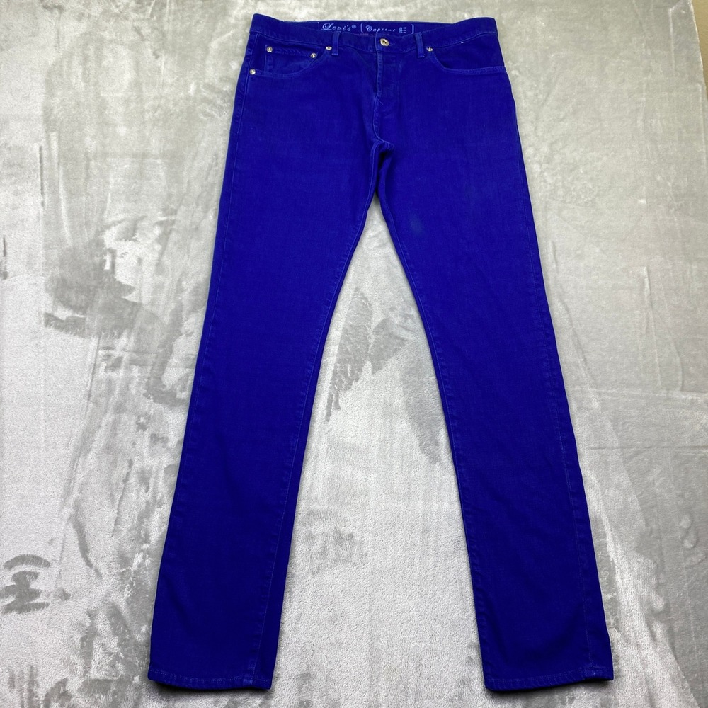 VTG Levi's Capital E York Low Skinny Jeans Blue‎ Womens Sz 32 USA Grunge Boho
